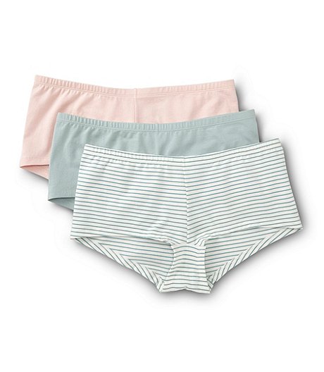 Women's 3 Pack Cotton Stretch Boyshorts Underwear