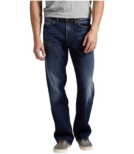Men's Zac Mid Rise Relaxed Fit Straight Leg Max Flex Denim Jeans
