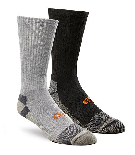 Men's 2 Pack Lightweight Steel-Toe Work Socks with Moisture Guard