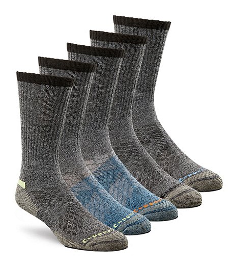 Men's 5 Pack Extreme Athletic Crew Socks with Moisture Guard