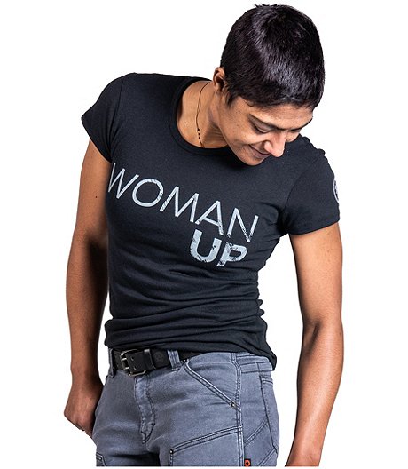 Women's Woman Up Graphic Crewneck Work T Shirt