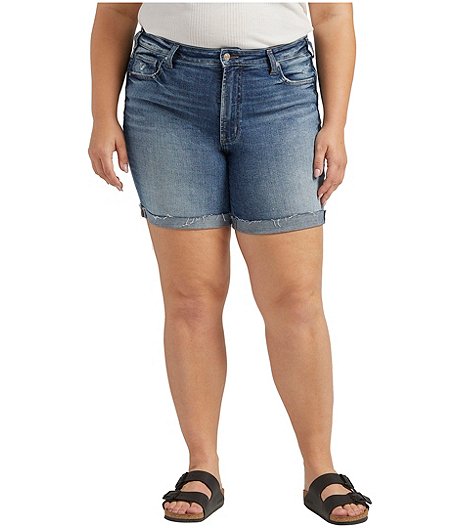 Women's Sure Thing High Rise Long Shorts - Plus Size