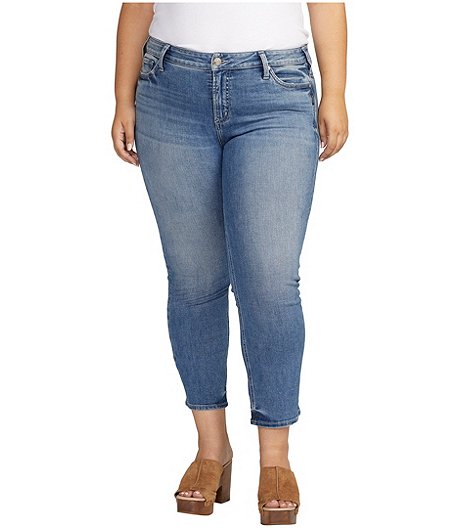 Women's Elyse Plus Size Mid-Rise Straight Crop Jeans