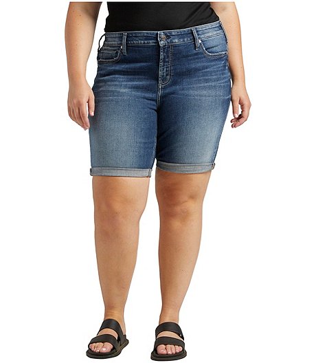 Women's Elyse Mid Rise Bermuda Jean Short - Plus Size
