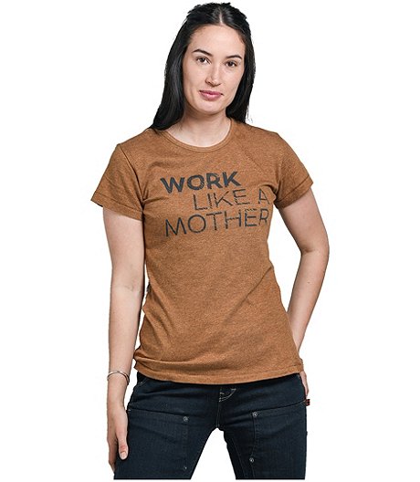 T-shirt graphique de travail à col ras du cou pour femmes, Mother