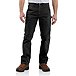 Men's Washed Twill Relaxed Fit Dungarees - Black