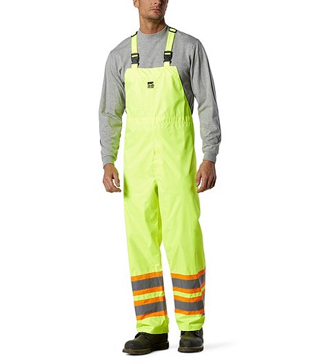 Men's Hi-Vis 150D Waterproof and Windproof Safety Bib Pants
