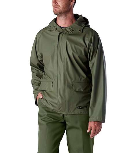 Men's PU Stretch Hooded Rain Jacket
