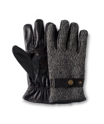 knit leather gloves