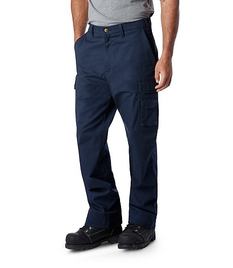 Pantalon de travail cargo en sergé extensible doublé en molleton FLEXTECH 360 pour hommes