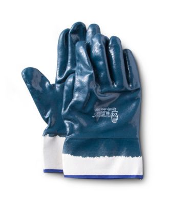 blue work gloves