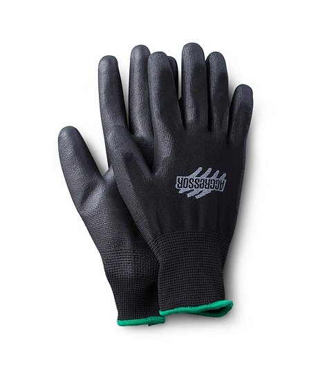 Unisex 6 Pack CFIA Approved PU Coated Work Gloves - Black
