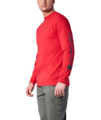 Men's Carhartt Signature Sleeve Logo Long-Sleeve T-Shirt Red 3 Extra Large / Regular Men's Carhartt Signature Sleeve Logo Long-Sleeve T-Shirt Red 3 Extra Large / Regular