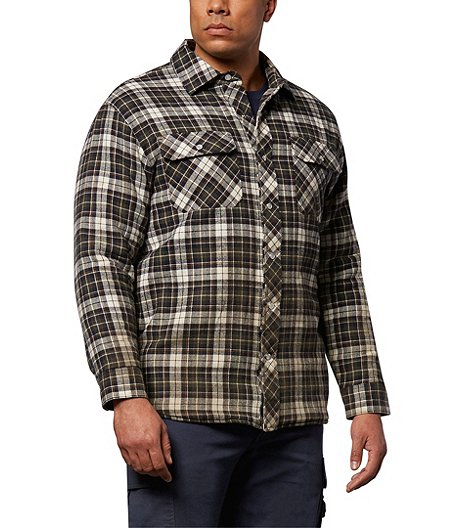 Men's Snap-Front Insulated Quilted Flannel Work Shirt