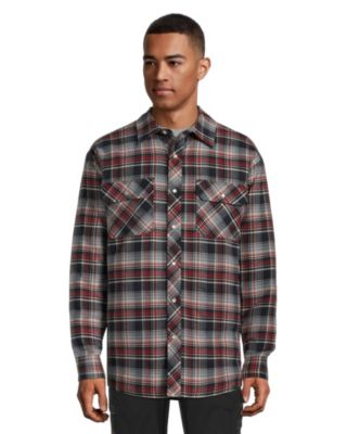 hooded quilted flannel work shirt