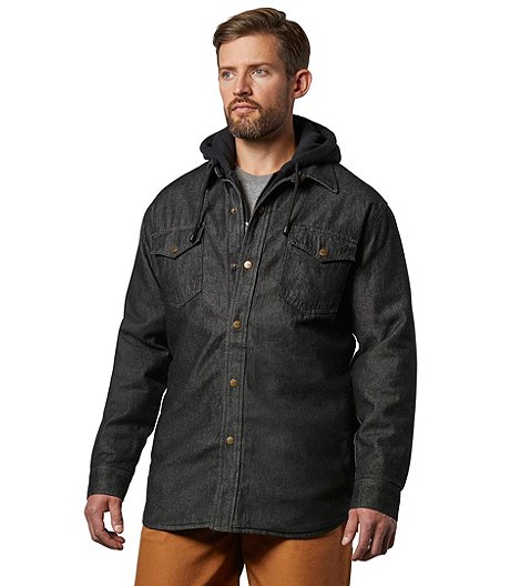 Men's Washed Denim Hooded Quilted Shirt | Mark's