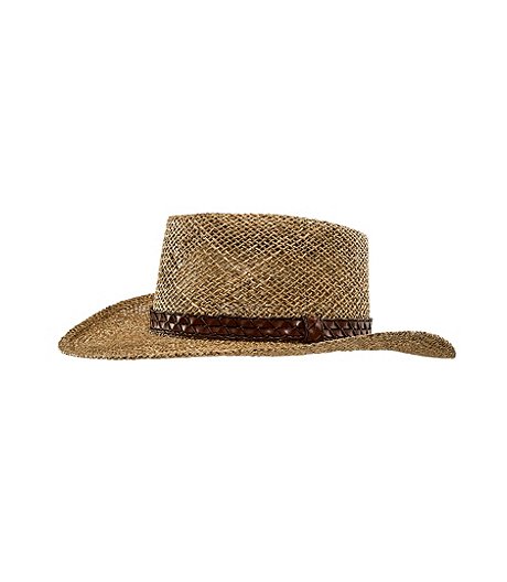 Chapeau de paille en herbes marines à bande de chapeau