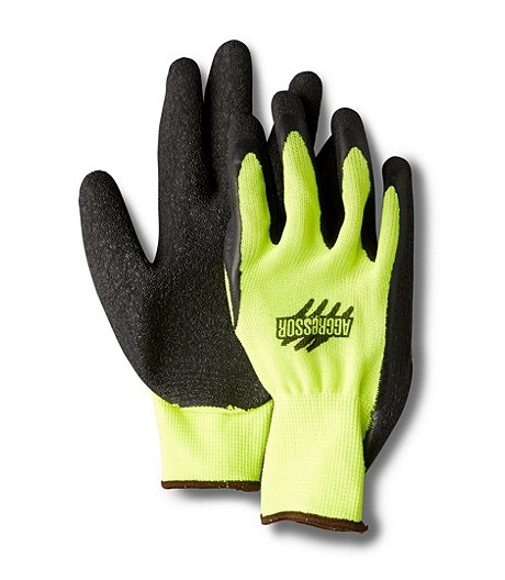 6-Pack 13G Crinkle Rubber Latex Gloves