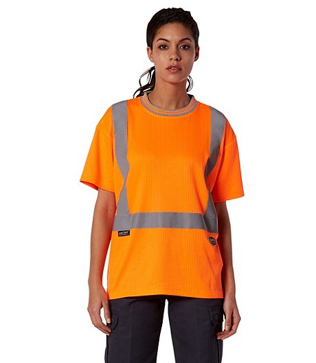 T-shirt orange haute visibilité pour femmes