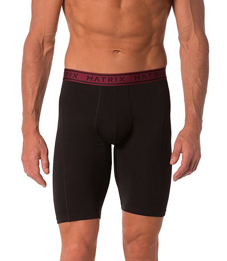 Men's 2 Pack Cotton Stretch Long Boxer Briefs Underwear