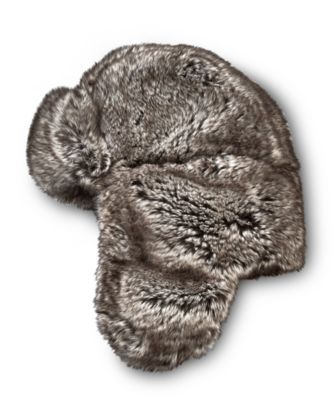 grey faux fur hat