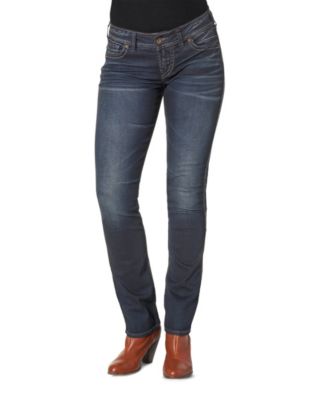 Women's Silver® Jeans Co. Elyse Mid-Rise Straight Jeans Dark Indigo 32 Women's Silver® Jeans Co. Elyse Mid-Rise Straight Jeans Dark Indigo 32