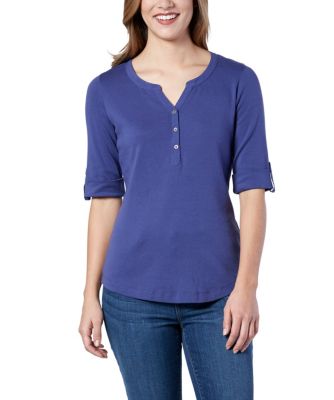 Women's Denver Hayes Everyday Henley Shirt Medium Indigo X Small Women's Denver Hayes Everyday Henley Shirt Medium Indigo X Small