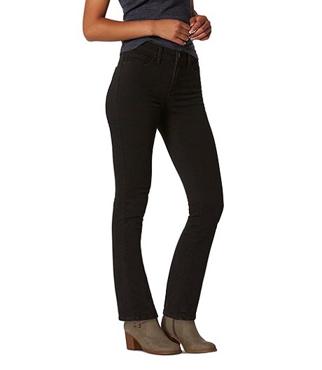 plak lont Bont Women's 312 Shaping Mid Rise Slim Jeans - Soft Black | Mark's