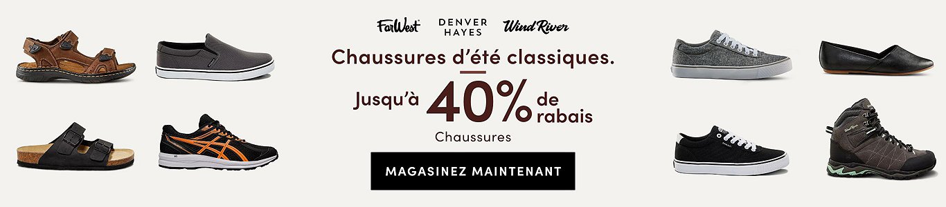 Classic summer footwear. Save up to 40% on Footwear. Magasinez maintenant.